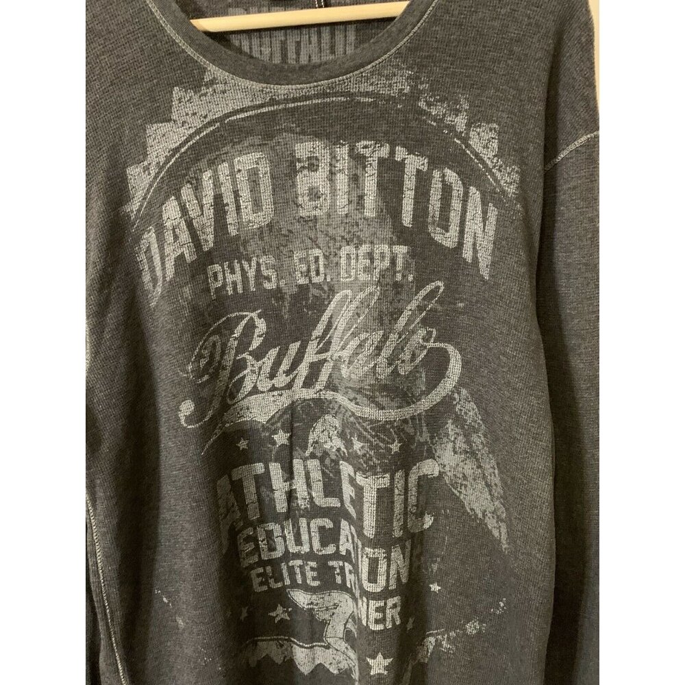 BUFFALO DAVID BITTON Sz XL Gray Long Sleeve Shirt Phys Ed‎ Dept Elite Trainer